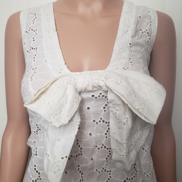 Sosi Boutique Ilaya White Kyla Eyelet Side Zip Tank- Sz XS - Picture 14 of 16